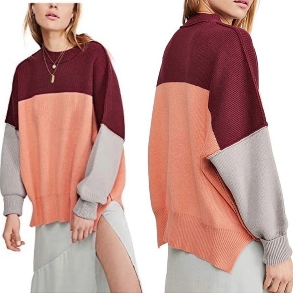 Free People Multicolor Crew Neck Sweater